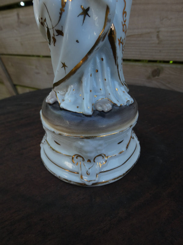 Antique Vieux paris porcelain Saint mary madonna child figurine statue