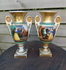 PAIR antique vieux paris porcelain hand paint vases romantic scene