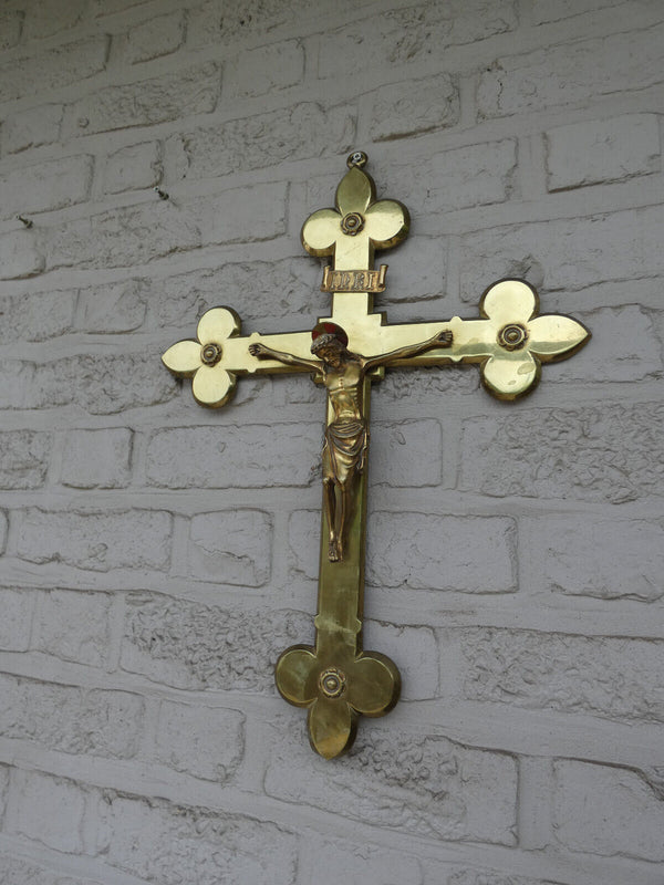 Antique Bronze wall crucifix religious