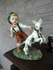 Italian Capodimonte Ceramic porcelain statue figurine boy goat