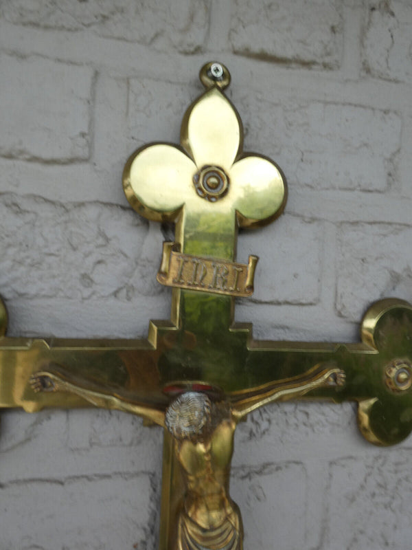 Antique Bronze wall crucifix religious