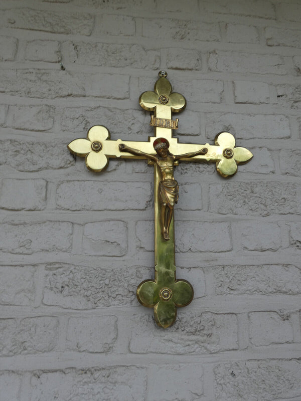 Antique Bronze wall crucifix religious