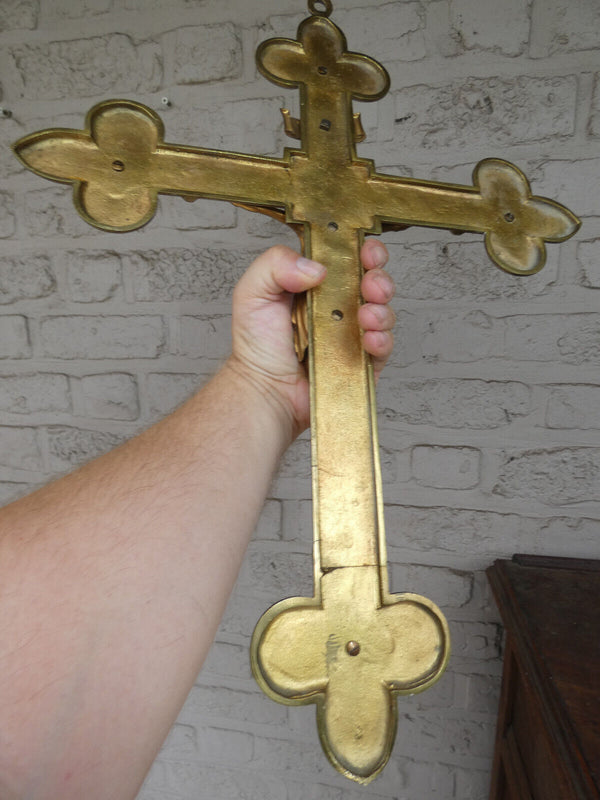 Antique Bronze wall crucifix religious