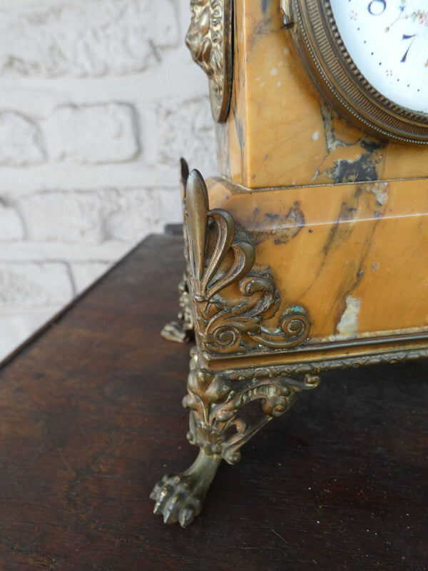 Antique Napoleon Mantel clock bisque marble 1880 france