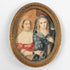 Antique 19thc Miniature painting girls France