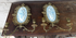 PAIR antique french faience 19thc Putti cherub plaques Wall lights candle holder