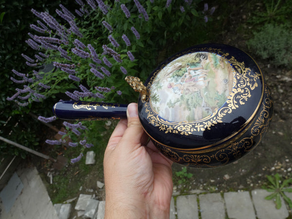 VINTAGE PORCELAIN SILENT BUTLER/CRUMB CATCHER cobalt blue