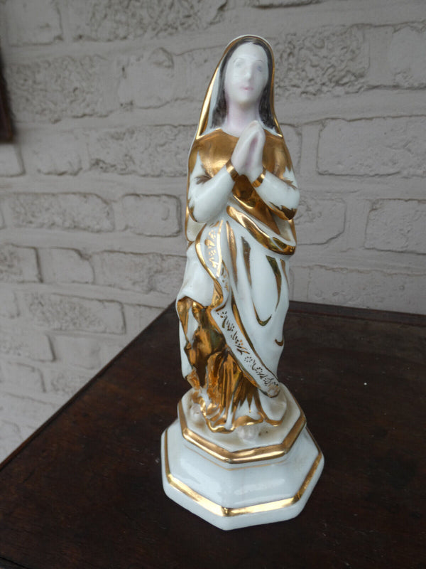 Antique french vieux paris porcelain Madonna statue figurine