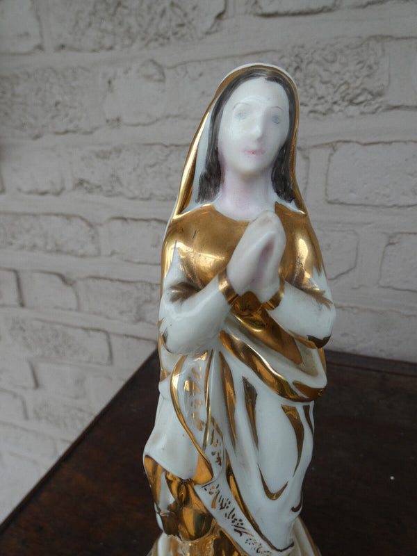 Antique french vieux paris porcelain Madonna statue figurine