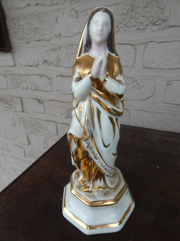 Antique french vieux paris porcelain Madonna statue figurine