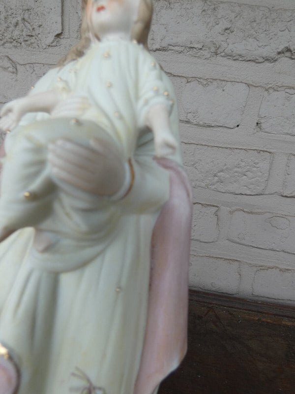 Antique porcelain statue mary madonna