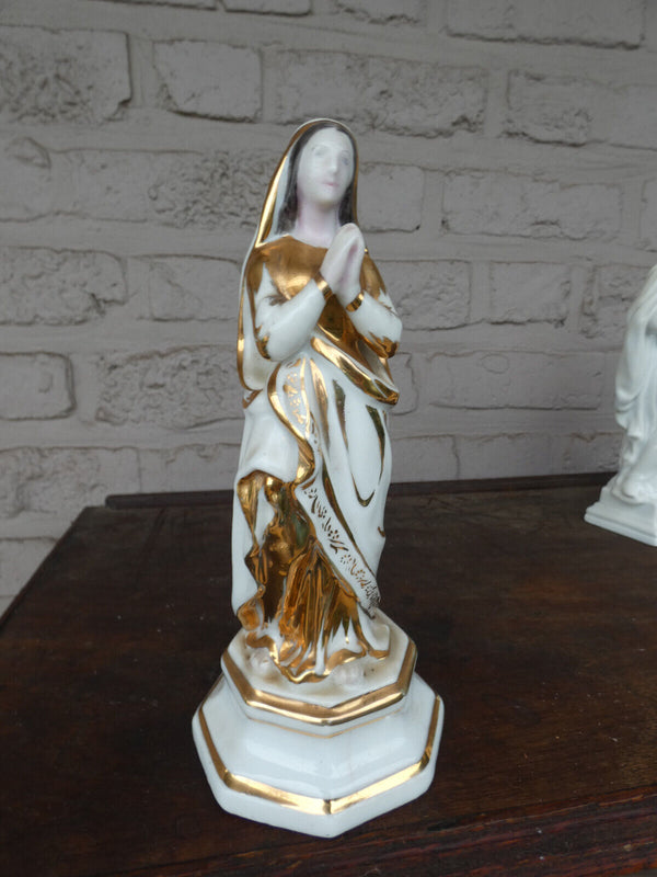 Antique french vieux paris porcelain Madonna statue figurine