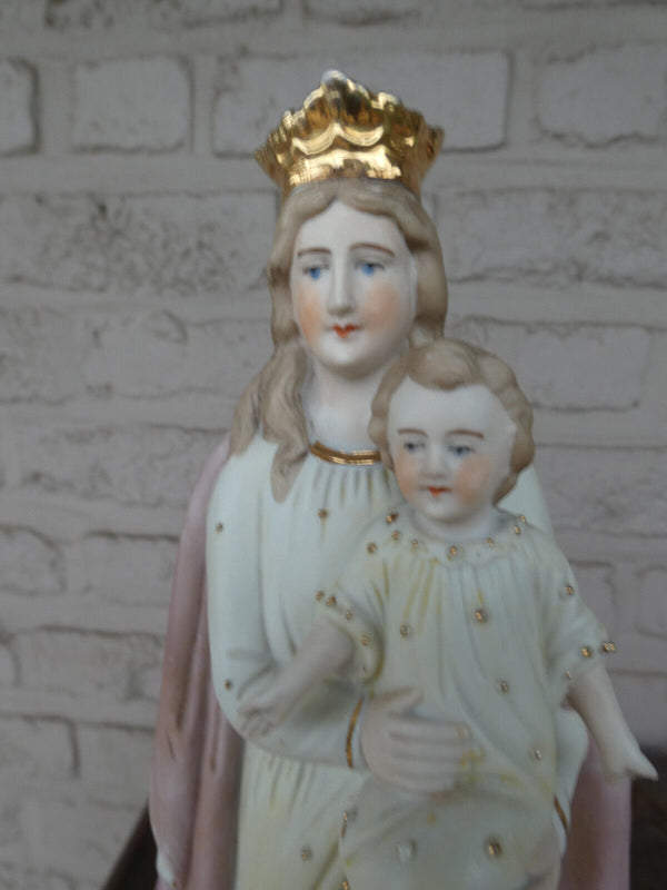 Antique porcelain statue mary madonna