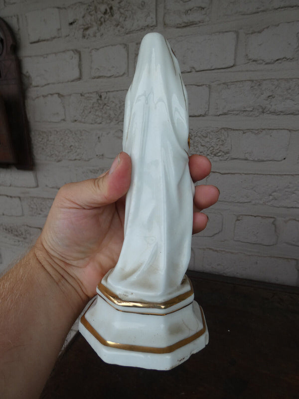 Antique french vieux paris porcelain Madonna statue figurine