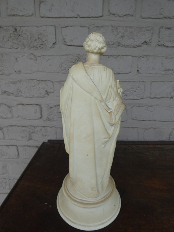 Antique french LETU MAUGER bisque porcelain saint joseph statue figurine