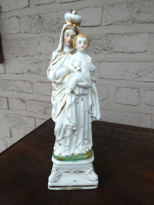 Antique porcelain statue mary madonna