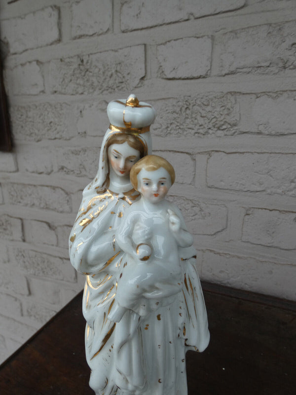 Antique porcelain statue mary madonna