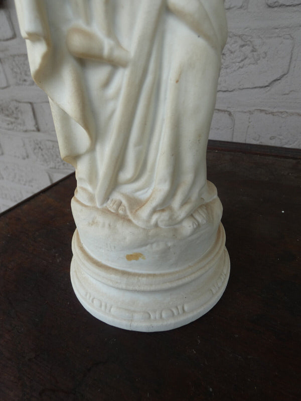 Antique bisque porcelain statue saint joseph  figurine