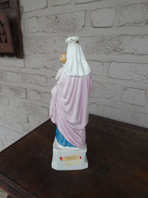 Antique french paris porcelain madonna child figurine statue