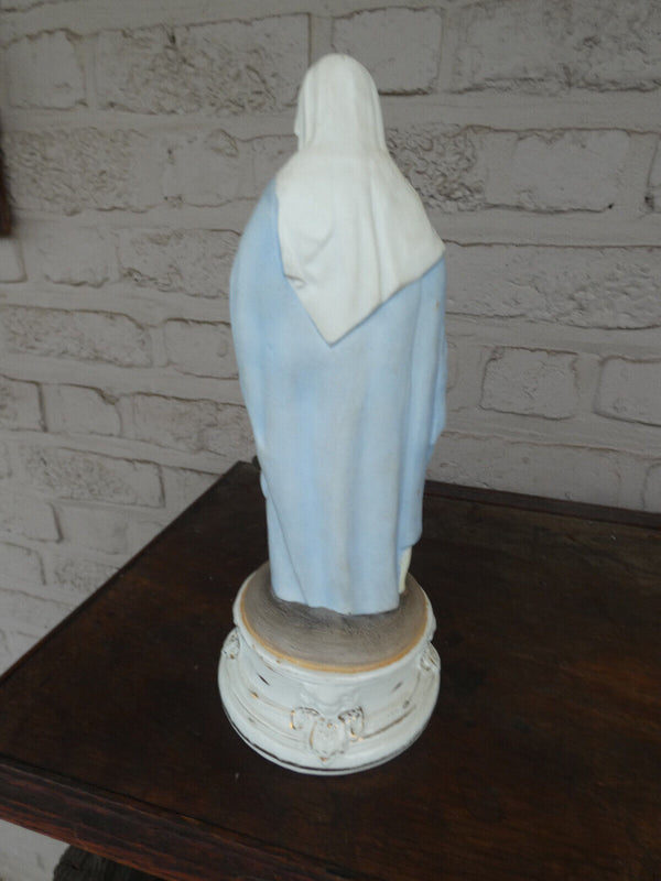 Antique Belgian Vieux andenne Bisque porcelain madonna statue