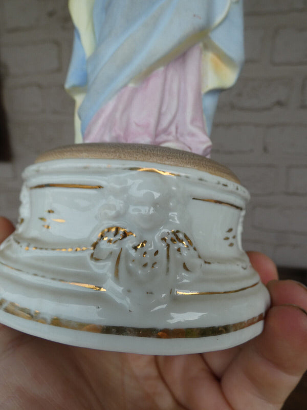 Antique Belgian Vieux andenne Bisque porcelain madonna statue