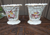 PAIR antique french vieux paris porcelain Birds floral vases