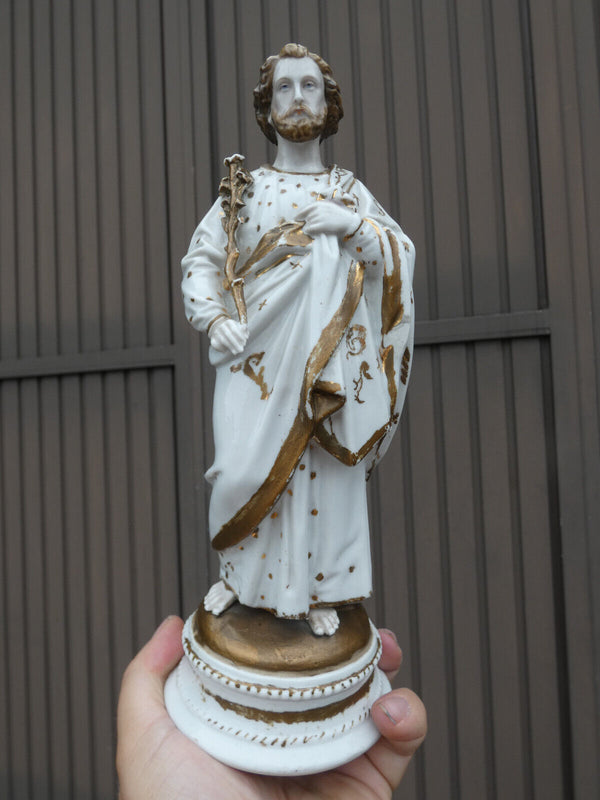 Antique French vieux paris porcelain Saint joseph figurine statue