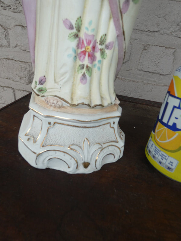 Large german bisque porcelain saint joseph figurine statue