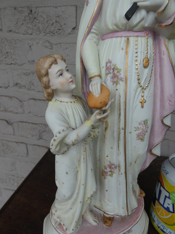 Antique German bisque porcelain SAint gerardus MAjella Statue figurine marked