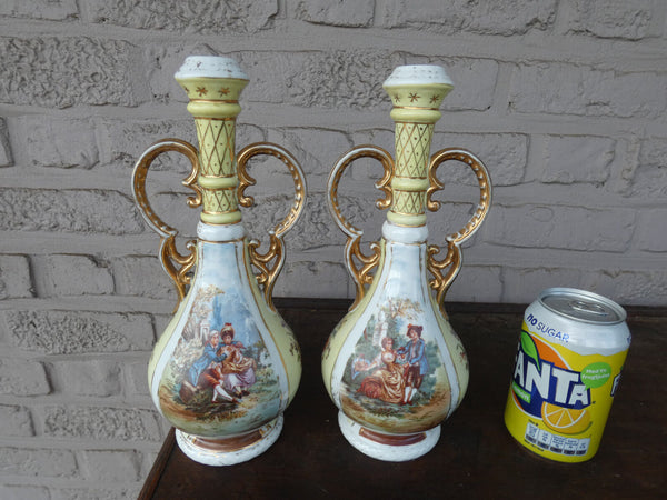 PAIR antique victoria carlsbad porcelain Vases