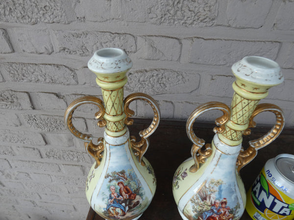 PAIR antique victoria carlsbad porcelain Vases