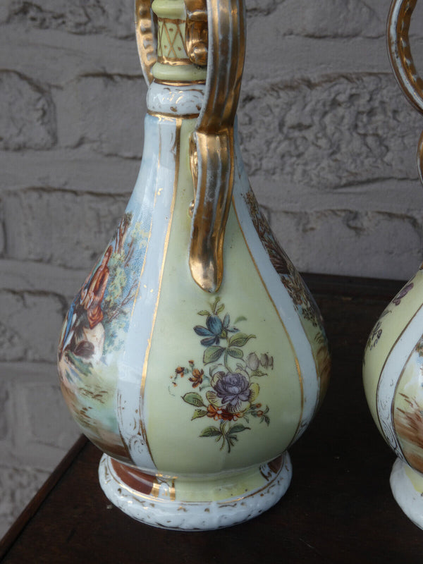 PAIR antique victoria carlsbad porcelain Vases