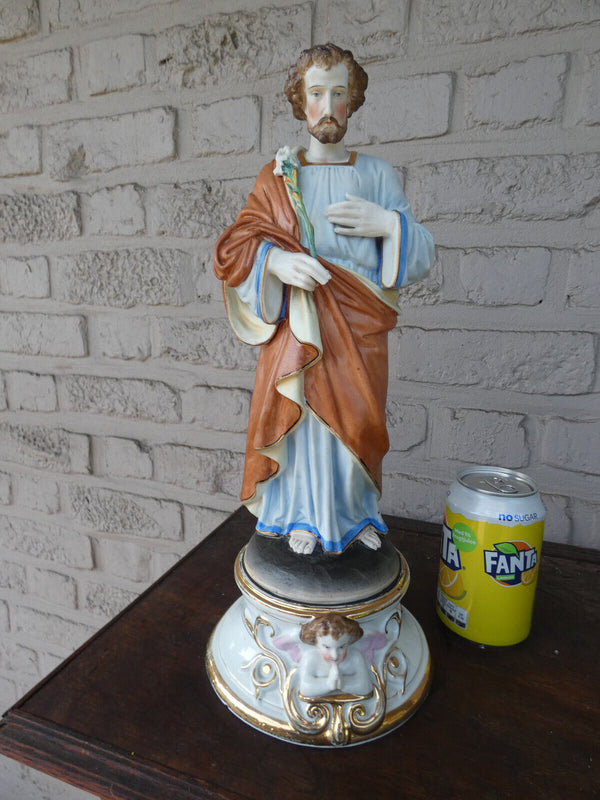 Antique French vieux paris porcelain saint joseph figurine statue