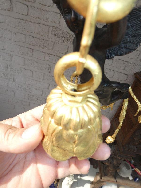 Stunning French Bronze  putti cherub angel chandelier lamp