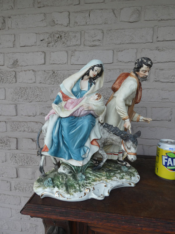 LArge MENEGHETTI capodimonte italian porcelain flight to egypt sculpture statue