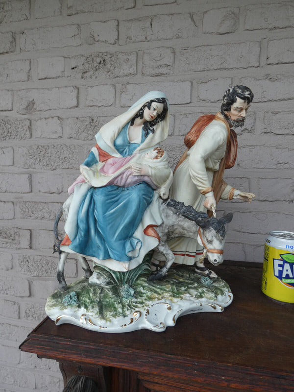 LArge MENEGHETTI capodimonte italian porcelain flight to egypt sculpture statue