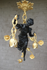 Vintage French bronze brass nymph lady figural chandelier lamp rare