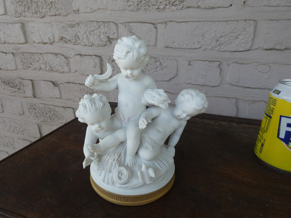 german UNTERWEISSBACH marked bisque porcelain putti cherub statue figurine