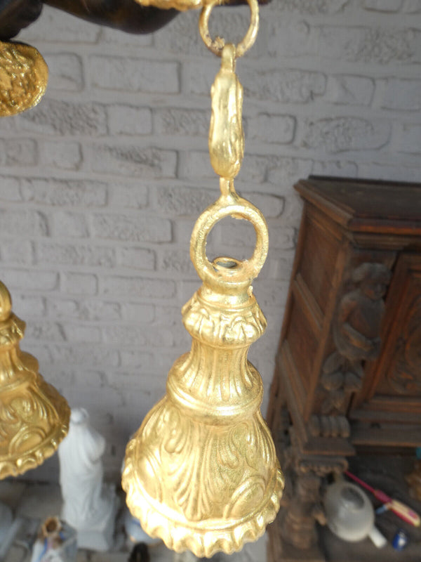 Vintage bronze putti cherub Chandelier lamp rare