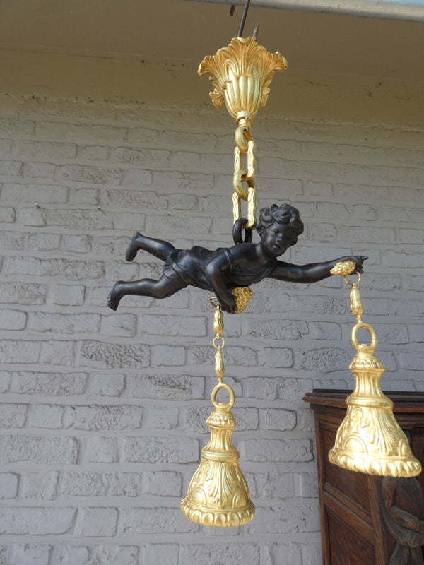 Vintage bronze putti cherub Chandelier lamp rare