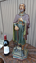 Antique XL 26,7" ceramic chalk Statue Saint isidore farmers