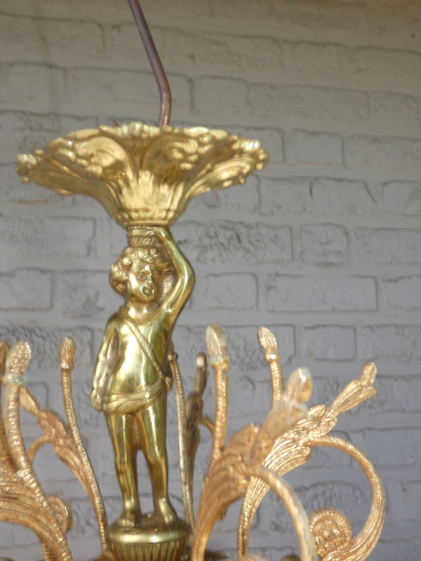 Vintage bronze putti cherub Chandelier lamp rare