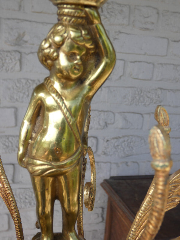 Vintage bronze putti cherub Chandelier lamp rare