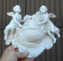 German scheibe alsbach white bisque porcelain angels holy water font marked