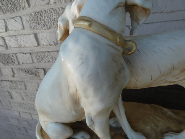 Antique Royal dux bohemia ceramic dogs sculpture statue marked