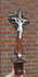 Antique Wood carved crucifix with porcelain bisque corpus christ