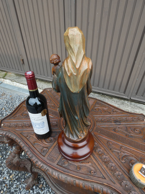 Vintage Madonna Statue wood base