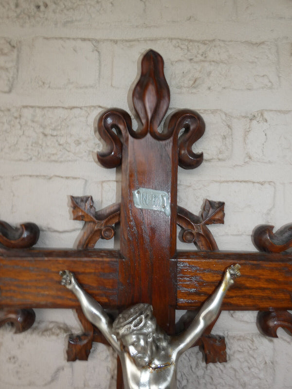 Antique french wood carved crucifix 29,5