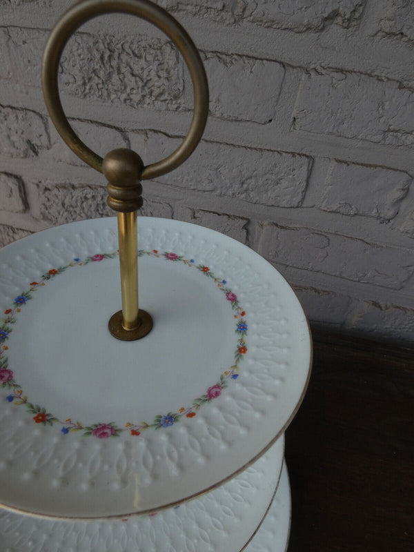 Vintage 3 Tier Cake Stand wedding birthday cupcake biscuits porcelain floral