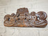 Antique wood carved putti cherub figural wall plaque panel